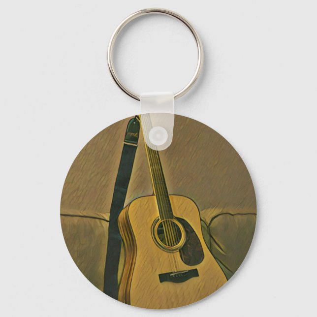 Gifts for guitarists key ring (Front)