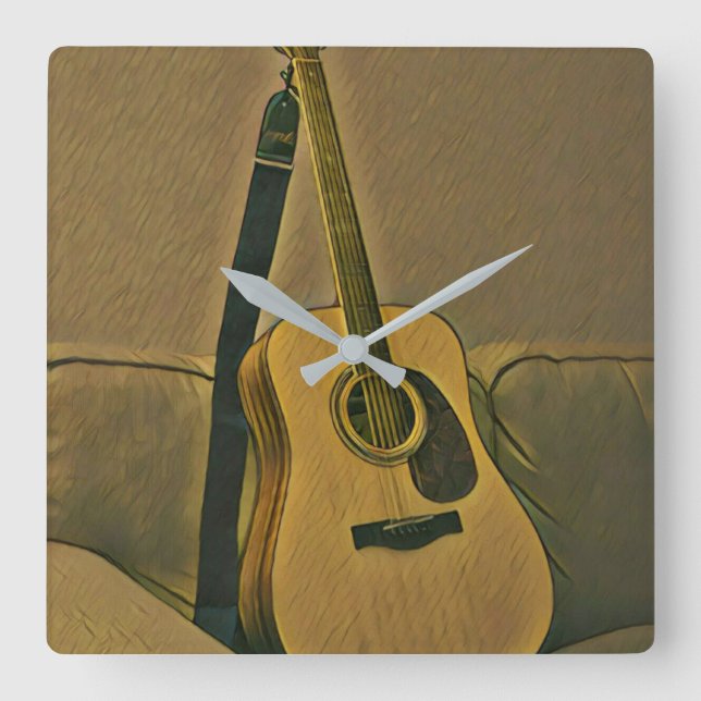 Gifts for guitarists square wall clock (Front)