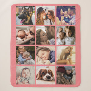 Gifts For Her 12 Photo Collage Sherpa Blanket