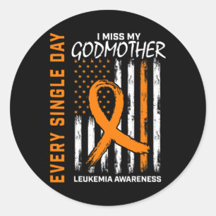 Gifts For Loss Of Godmother Leukaemia Awareness Fl Classic Round Sticker