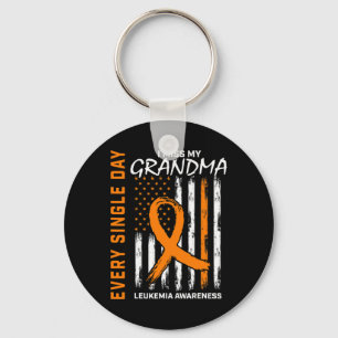 Gifts For Loss Of Grandma Leukaemia Awareness Flag Key Ring