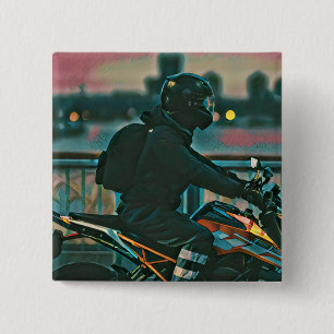 Gifts for motorcyclists 15 cm square badge
