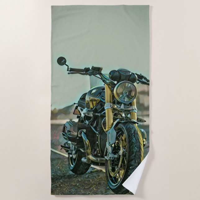 Gifts for motorcyclists beach towel (Front)