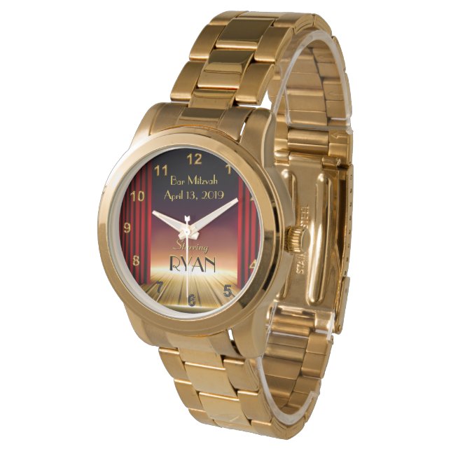 Gifts for Theatre Lovers, Custom Bar Mitzvah Gifts Watch (Angled)