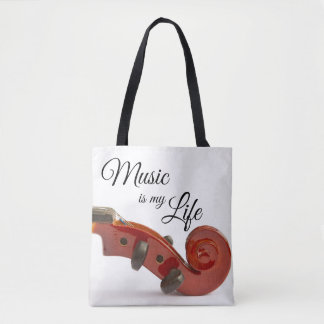 Gifts for Violin Players - Music Is My Life Tote Bag