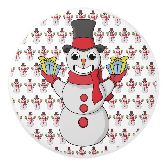 Gifts for you from Snowman Ceramic Knob (Front)