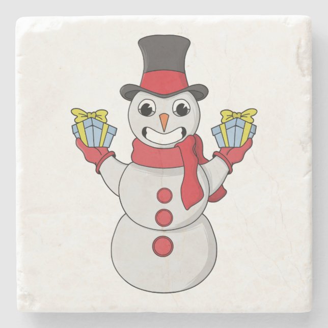 Gifts for you from Snowman Stone Coaster (Front)