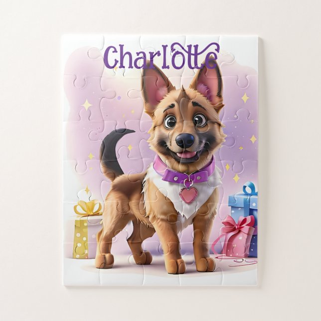 Gifts Galore German Shepherd Puppy's Special Day Jigsaw Puzzle (Vertical)