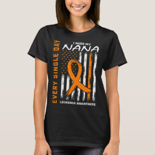 Gifts Loss Of Nana Orange Leukaemia Awareness Flag T-Shirt