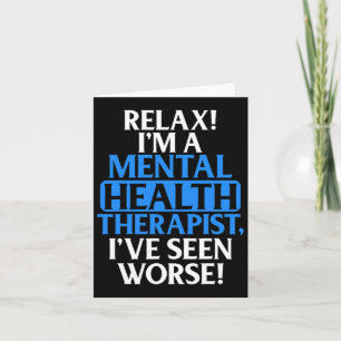 Gifts Mental Health Therapist For Men Women Fun  Card