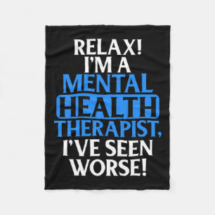 Gifts Mental Health Therapist For Men Women Fun Fleece Blanket