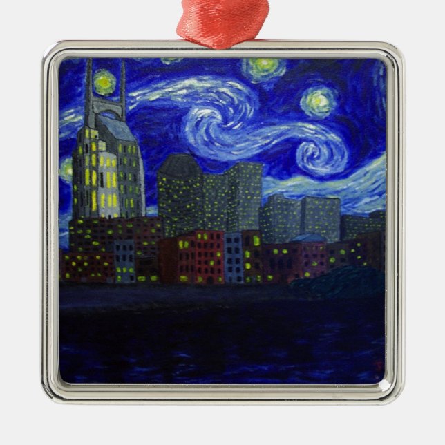 Gifts: "Nashville Starry Night" by Jack Lepper Metal Tree Decoration (Front)