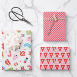 Gifts of Christmas Red and Pink Wrapping Paper Sheet<br><div class="desc">Fun and colourful Christmas pattern in shades of red,  green,  blue and off-white,  inspired by Scandinavian,  mid-century modern design.</div>