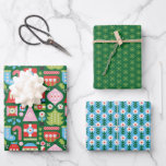 Gifts of Christmas Wrapping Paper Sheets<br><div class="desc">A stylish and modern Christmas pattern with retro-inspired geometric illustrations of ornaments,  stockings,  candy canes,  gifts,  Christmas trees,  bells and more.</div>
