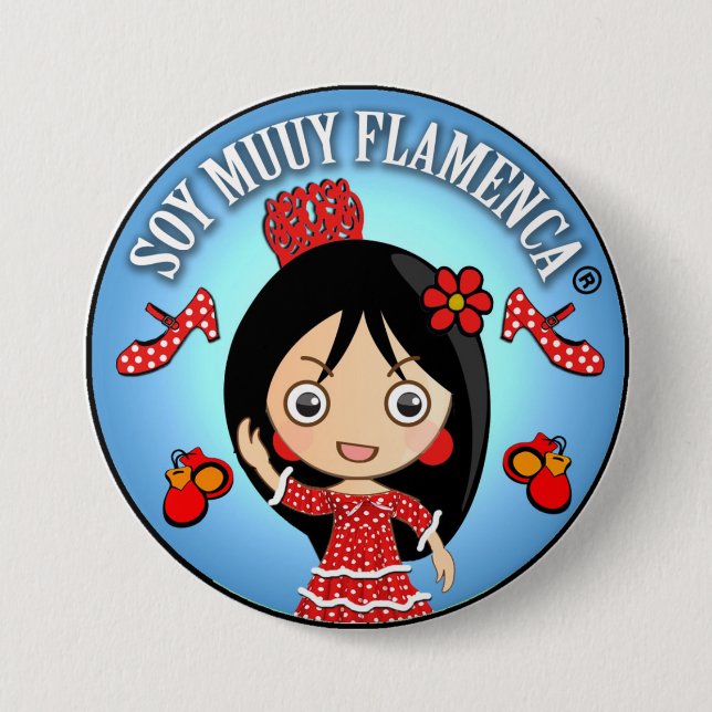 Gifts of Flamenco of I am Brown Flamenco Muuy 7.5 Cm Round Badge (Front)