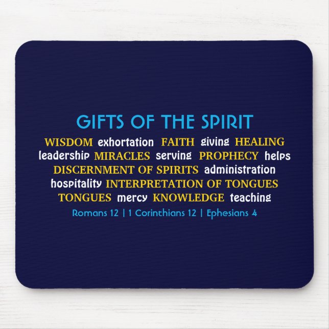 GIFTS OF SPIRIT | Inspirational Blue | Christian Mouse Pad (Front)