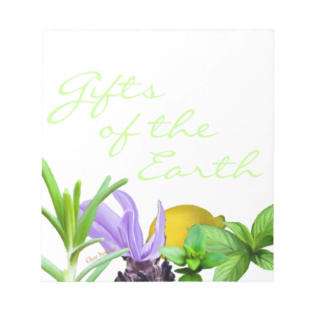 Gifts of the Earth - 5 essential oils Notepad (Front)