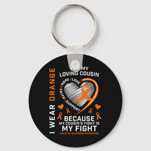Gifts Orange Fighter Cousin Multiple Sclerosis Awa Key Ring