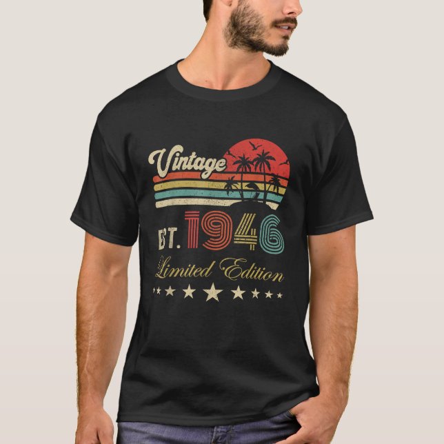Gifts Present 1946 80 Years Old Funny 80th Design T-Shirt (Front)