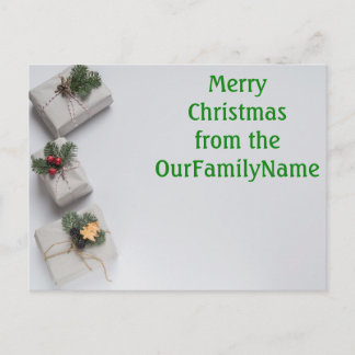 Gifts Presents White Christmas Customise Postcard