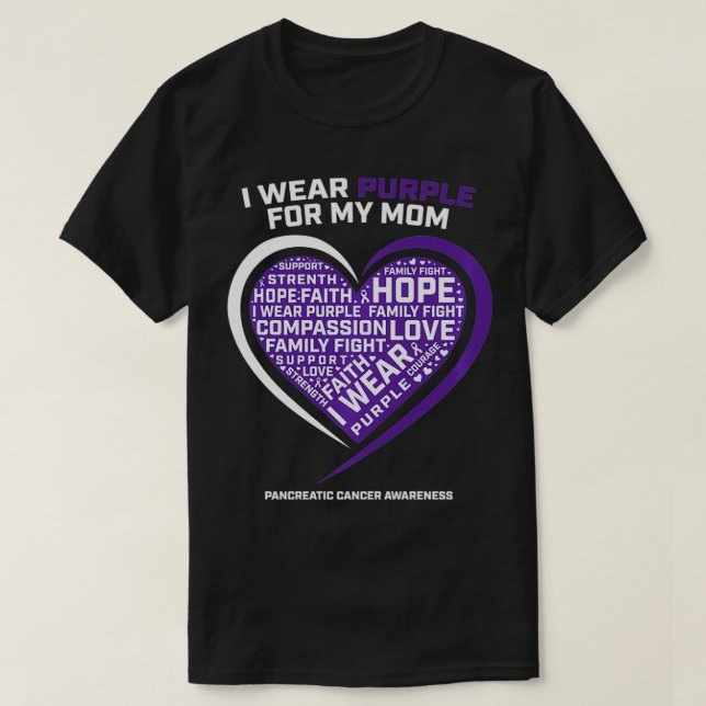 Gifts Products Mother Purple Mum Pancreatic Cancer T-Shirt (Design Front)