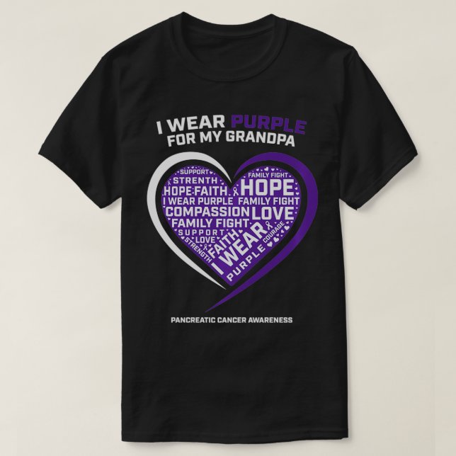Gifts Products Purple Grandpa Pancreatic Cancer Aw T-Shirt (Design Front)