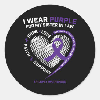 Gifts Products Women Purple Sister In Law Epilepsy Classic Round Sticker