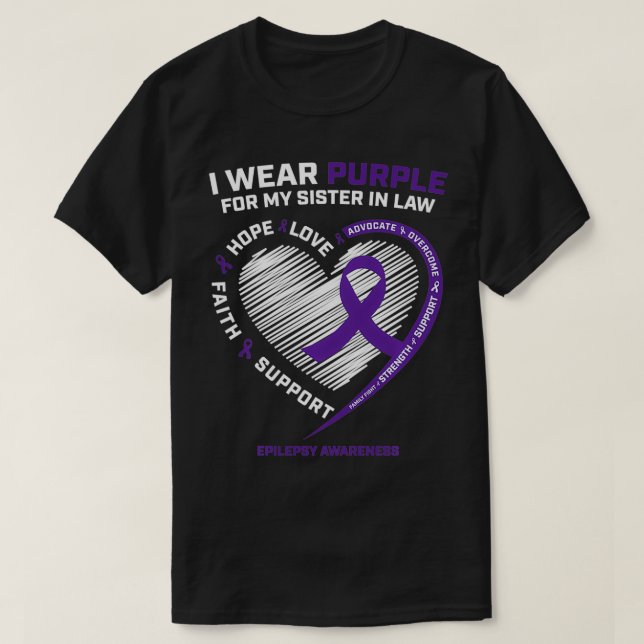 Gifts Products Women Purple Sister In Law Epilepsy T-Shirt (Design Front)