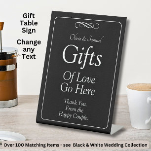 Gifts Table Black White Infinity Scroll, Pedestal Sign