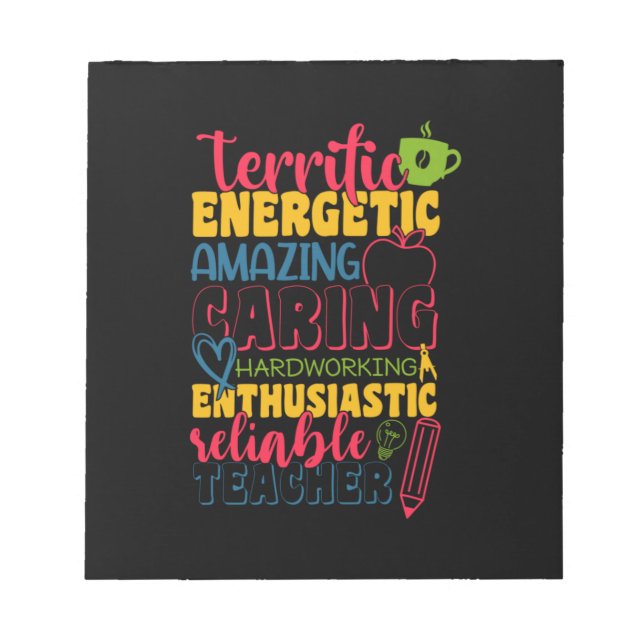 Gifts Teacher | Amazing Caring Teacher Notepad (Front)
