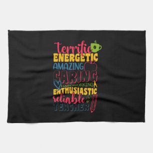 Gifts Teacher Amazing Caring Teacher Tea Towel