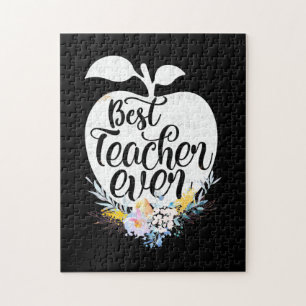 Gifts Teacher   Best Teacher Flower Ever Jigsaw Puzzle