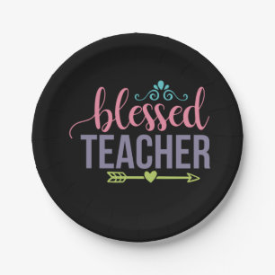 Gifts Teacher Blessed Teacher Paper Plate