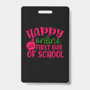 Gifts Teacher   Happy Online First Day Of School ID Badge