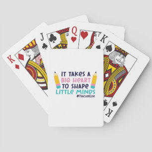 Gifts Teacher It Takes A Big Heart Playing Cards