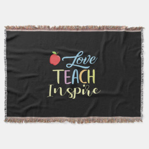 Gifts Teacher Love Teach Inspire Throw Blanket