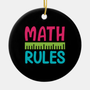 Gifts Teacher   Math Rules Ceramic Tree Decoration