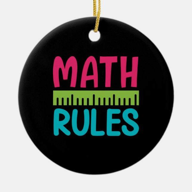 Gifts Teacher | Math Rules Ceramic Tree Decoration (Front)