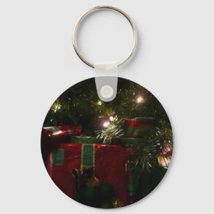 Gifts Under the Tree Christmas Holiday Key Ring