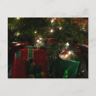 Gifts Under the Tree Christmas Holiday Postcard