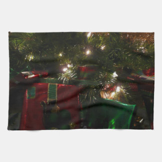 Gifts Under the Tree Christmas Holiday Tea Towel