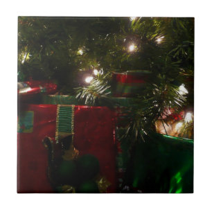 Gifts Under the Tree Christmas Holiday Tile