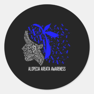Gifts We Wear Blue For Alopecia Areata Awareness Classic Round Sticker