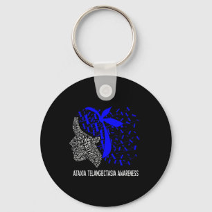Gifts We Wear Blue For Ataxia Telangiectasia Aware Key Ring