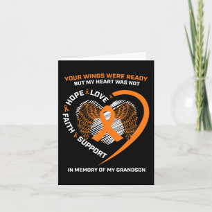 Gifts Women Men In Memory Of My Grandson Leukaemia Card