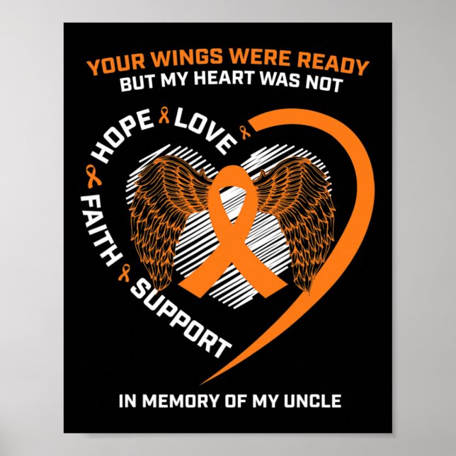 Gifts Women Men Kids Memory Of My Uncle Leukaemia  Poster (Front)