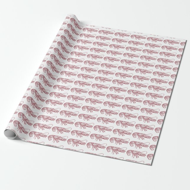 Giftwrap:  Lobsters Wrapping Paper (Unrolled)