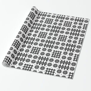 Giftwrap: Welsh Tapestry Pattern, Black and White Wrapping Paper
