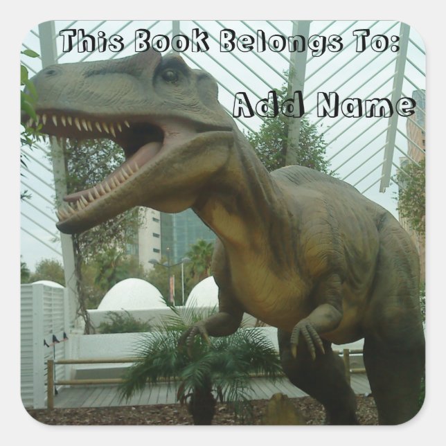 Giganotosaurus Dinosaur Bookplate Sticker (Front)