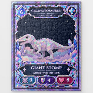 Giganotosaurus Dinosaur, Rainbow Foil Art Jigsaw Puzzle